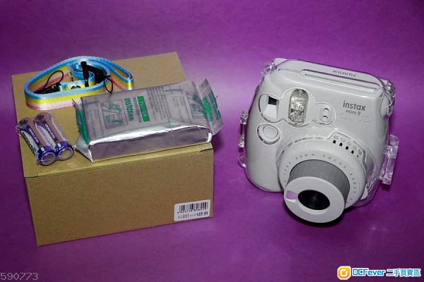 9成新fujifilm instax mini 9连一盒相纸 电池同全新时尚保护壳