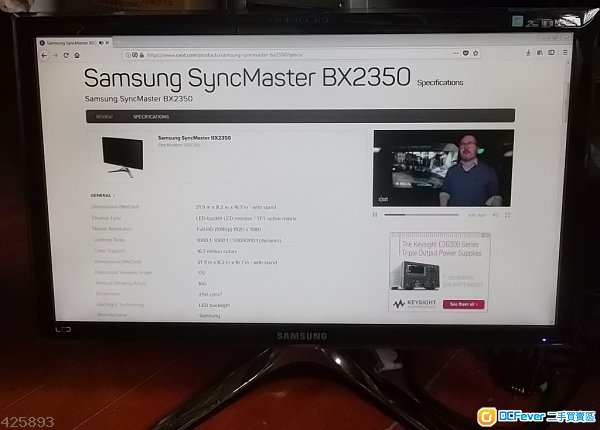 samsung syncmaster bx2350 23吋 led 背光 全高清 2ms monitor