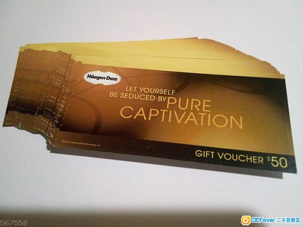 haagen-dazs现金券38张x$50= $1900 现售$1500