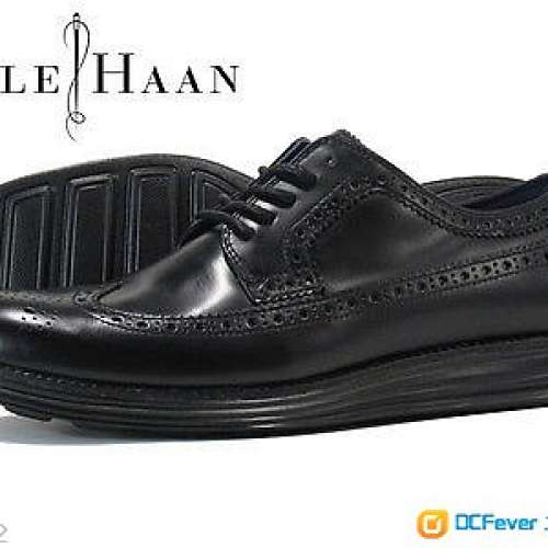 100% brand new cole haan lunargrand wingtip oxford in black us7.