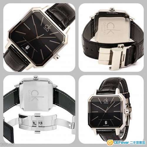 swiss made calvin klein quartz watch ck 全新 皮带石英手表 银钢