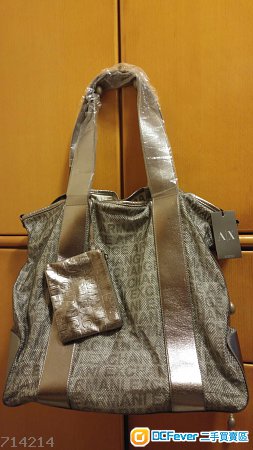 全新 Armani Exchange Gunmetal 網面袋(可肩袋或斜孭袋兩用)