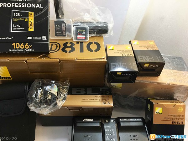 全新一樣Nikon D810有長保行貨SC388,8千幾蚊原裝配件包括直倒,D5電,MH-26充電器,BL-5直倒電池蓋可換D500/D4