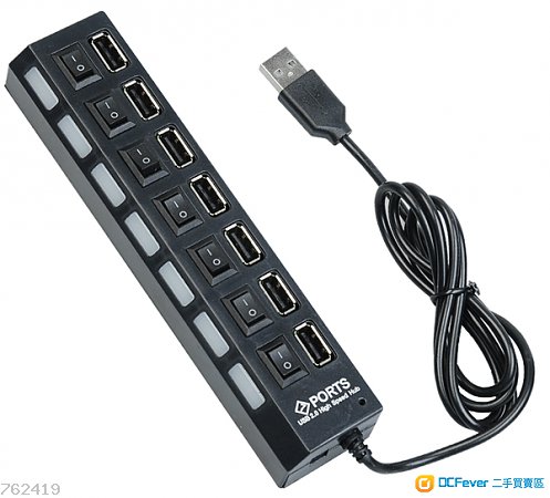 2.0 USB HUB 1出4 全新,有開關