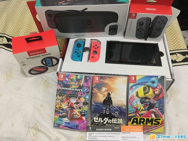 放二手Switch彩机,连3只game,连一对灰joy con