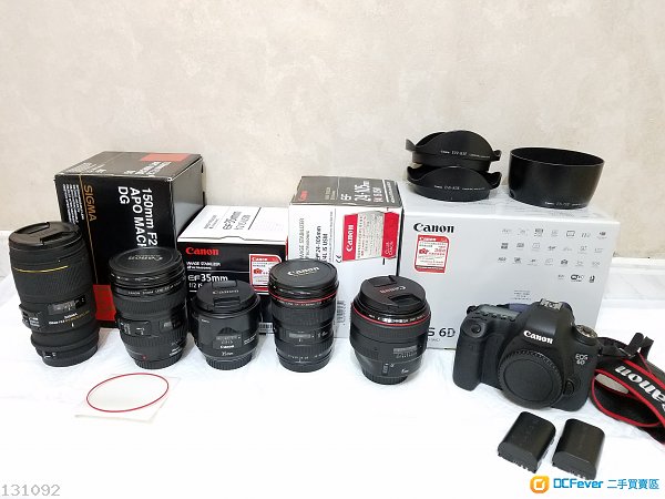 Canon 6D EF 85mm 1.2 LII USM EF 35mm f2.0IS EF17-40 4L EF24-105 4L