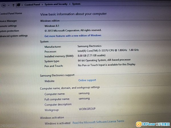 90% Samsung notebook np530u3c-a0ehk 手提電腦手提電腦 8G ram 24g ssd+500gb