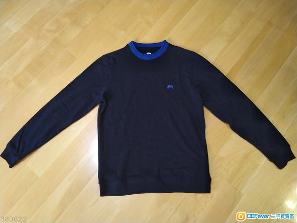 全新 Stussy Diamond Collar Heavy Pique 長袖Tee 黑藍 男裝 S碼