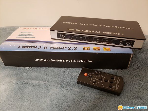 真實4K/60Hz 18Gpbs HDMI 2.0,HDR10 3D 4入1出HDMI Switch切換器,遙控,ARC音頻回傳,光纖輸出