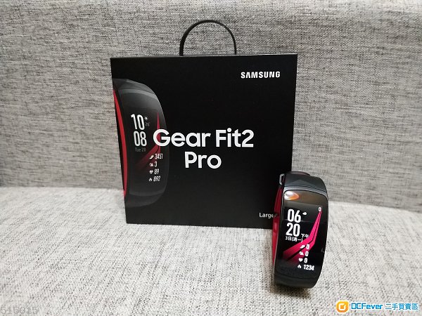 99% New Samsung Gear Fit2 Pro 黑/紅色 大碼