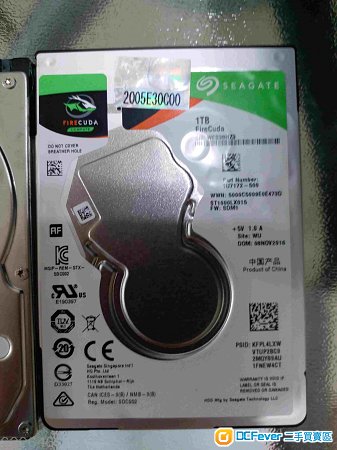 Seagate Hybird 固態混合型硬碟機 2.5" 7mm 1TB, ST1000X015