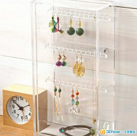 (MUJI 無印良品)透明壓克力項鍊耳環飾品收納架盒(100%new)
