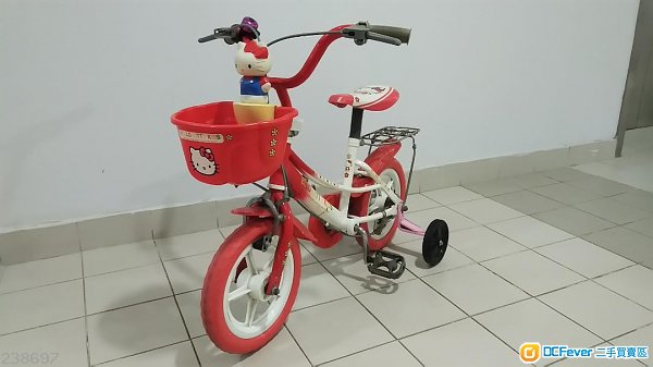 二手Hello Kitty - 兒童單車 (連輔助轆)
