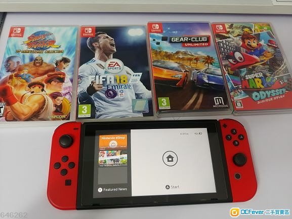 95%新Switch主机连4只游戏