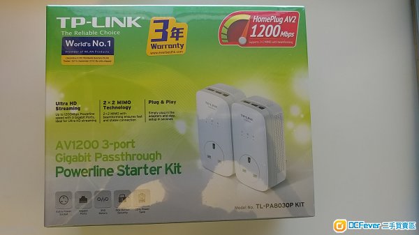 全新未拆盒行貨TP-Link Homeplug PA8030P Kit(1 對)