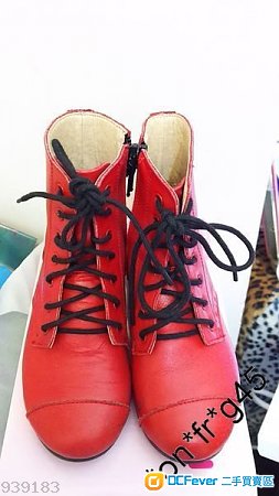 韓國製 幼童 女孩 紅色 靴 鞋子 red boots 16cm
