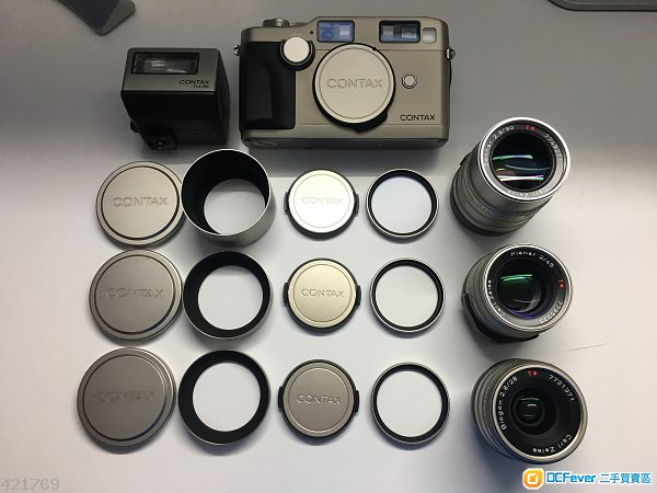90%new Contax G2 + Mint 28mm 45mm 90mm Flash + Big CONTAX Case