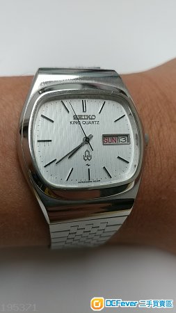 精品SEIKO KING Quartz TV 殻, 直條面, 已換新電, ㄧ切正常 gs omega citizen casio omega