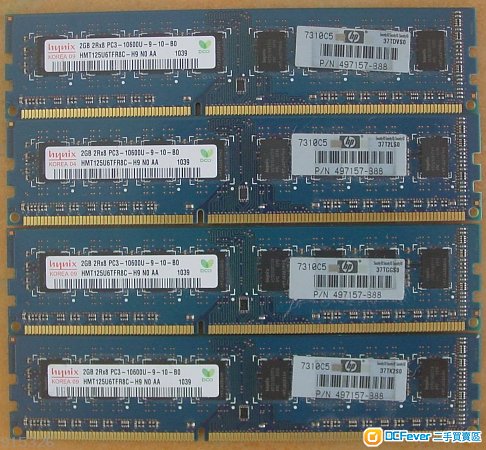 Hynix 8GB (2GB x 4) DDR3-1333Mhz PC3-10600 DDR3 RAM 電腦記憶體共4條