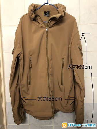 卡其色2XL長袖褸