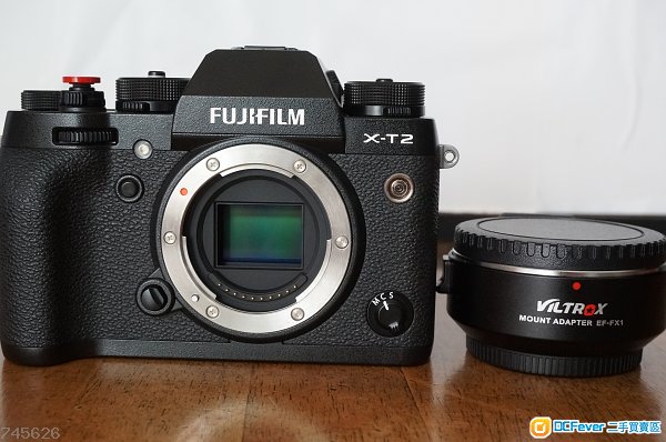 Fujifilm X-T2 body + Viltrox EF-FX1 adapter
