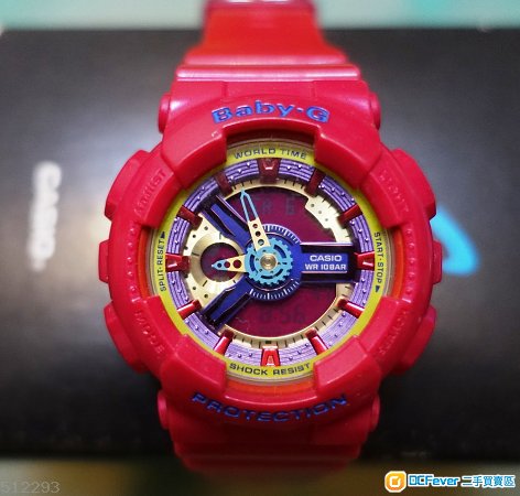 90%新 Casio Baby G Watch BA-112-4A Pink Resin 桃紅色 少女時代 手錶