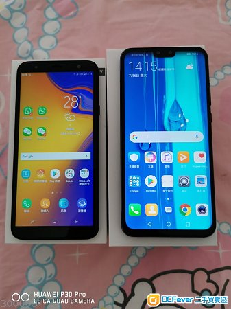 有95%新凈原廠香港行貨:Samsung三星J4+及Huawei華為Y9-2019全部2部電話一次過平售$2000元