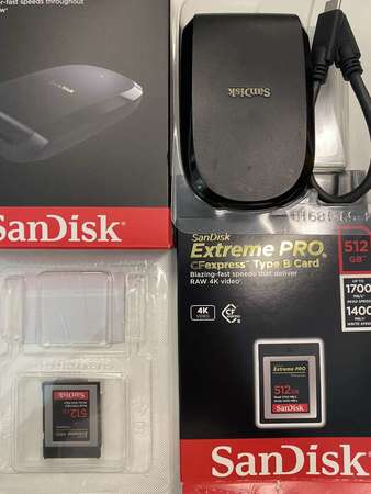 SanDisk Extreme PRO CFExpress 512GB 連 card reader