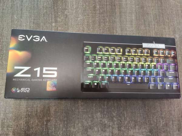 全新未開封 EVGA Z15 RGB Mechanical Gaming Keyboard Hot Swappable Speed Silver 機械軸鍵盤