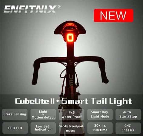 100% NEW ENFITNIX CubeLite II 智能感光剎車尾燈(座墊款 & 座管款)