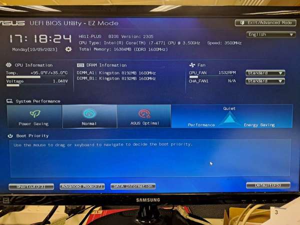 Asus H81i-plus Intel i7-4771 Kingston  16GB Ram