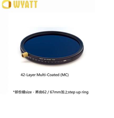 2 IN 1 MC CPL & Variable ND8-256 42-Layer Multi-Coated (MC) Filter 可調減光鏡連偏光鏡