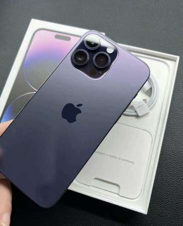 Apple iPhone 14 Pro Max 256G 暗紫色 ,買翻極少用，同全新一樣，無花無崩，100 %新淨，有盒全套fullest