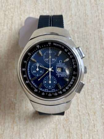 Omega Chronometer Speedsonic  f300Hz 188.0001 388.0800 龍蝦計時音叉手錶 稀少藍色錶面原裝錶帶