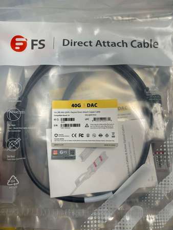 FS 40G 1m DAC cable QSFP-PC01 共4條