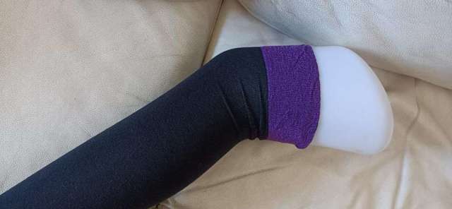 全新 紫色 金色 四個骨 棉質 長襪