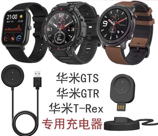 Amazfit(華米) T-rex pro/GTR 2e手錶充電線GTS2e/mini充電器磁吸線