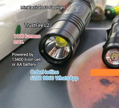 TrustFire L2 強光微電筒一千流明 Flashlight 🔦 Torch. 兼容AA電池或14500可充電鋰電池