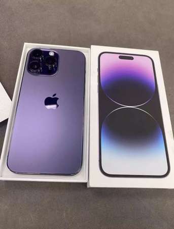 港版 Apple iPhone 14 Pro Max 256G 暗紫色6.7寸大螢幕，買翻極少用，同全新一樣，無花無崩，100 %新淨，有盒全套fullest