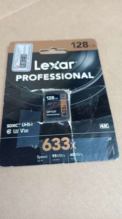 Lexar Professional 633x V30 U3 C10 UHS-I SDXC 記憶卡 128GB [R:95 W:45]
