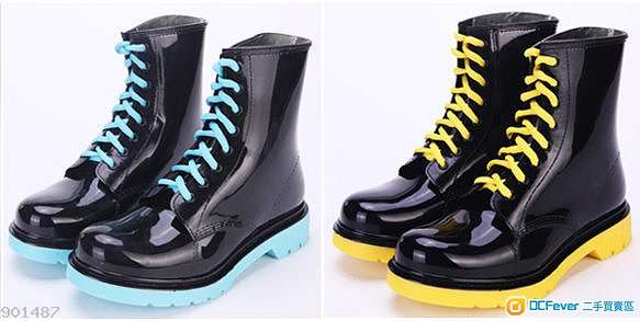 全新日韓高品質純色仿皮馬丁雨鞋 雨靴 水鞋 雨鞋 膠鞋 BOOT 靴