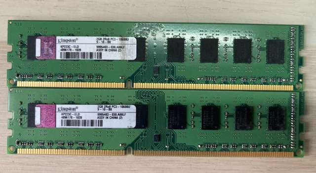 2條 Kingston DDR3 1333 2G RAM 2條 (雙面)