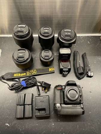 Nikon D750 Body + Lenses + Flash