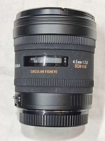 Sigma 4.5/2.8 fisheye DC HSM For Canon EFS