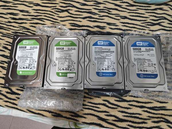 WD 500GB Blue&Green 硬碟各兩隻