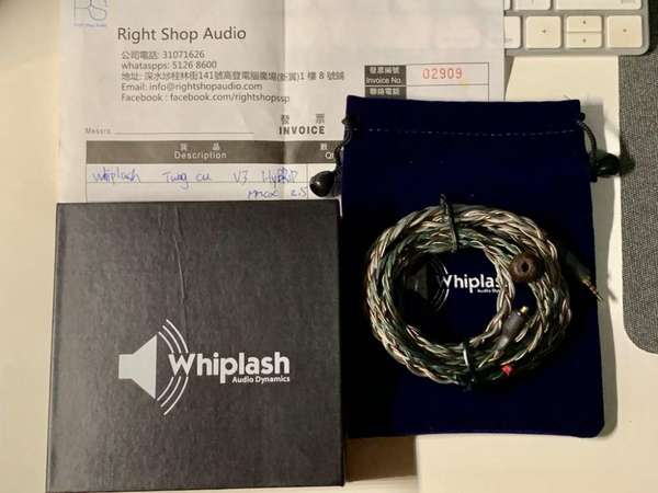 whiplash audio twag v3 90%new mmcx 2.5 not Astell&kern,Fiio,Sony,Westone,Shure