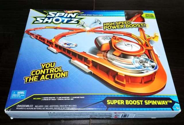 Hot Wheels 電動陀螺 風火輪 旋轉飛碟發射軌道賽道 Spin Shotz Rail Rip Race Playset