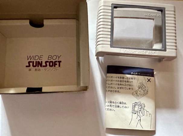 Nintendo Gameboy Sunsoft Wide Boy 極罕有，完整包裝，有說明書，元祖Game Boy DMG-01 用放大鏡 Visual Po