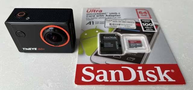 ThiEYE i60+ 4K WiFi Action Camera + SanDisk Ultra 64GB MicroSD Card