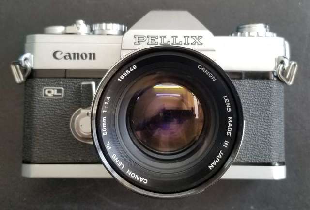 佳能CANON PELLIX 半透明反光鏡單鏡反光機械機FL 50MM F1.4 Lens 大光圈標準鏡頭